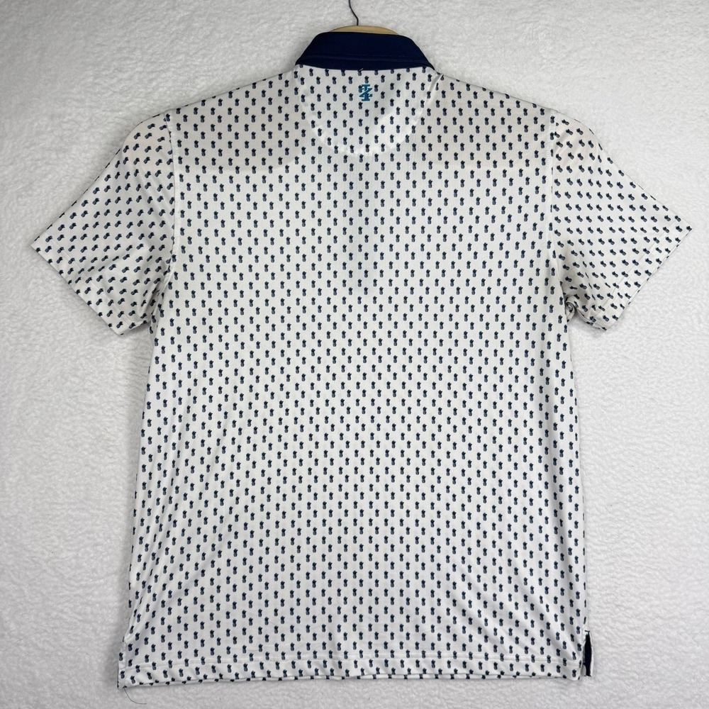 IZOD Golf Polo Shirt Mens L Pineapple Print Active Stretch Tennis Collared Logo‎ - Picture 3 of 7